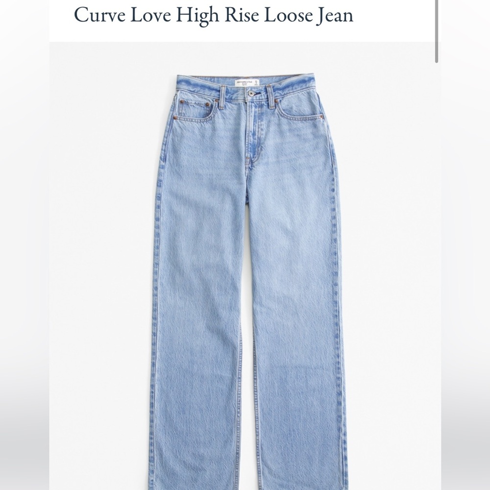 Abercombie Curve Love High Rise Loose Jean - Medium Wash